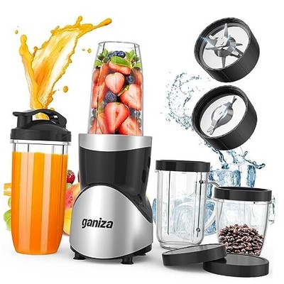 Smoothie Blender, 900W Blender for Shakes and Smoothies, 15-Piece Black