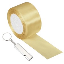 Finish Line Satin Ribbon with Whistle, 2"x24Yd  Bright Gold