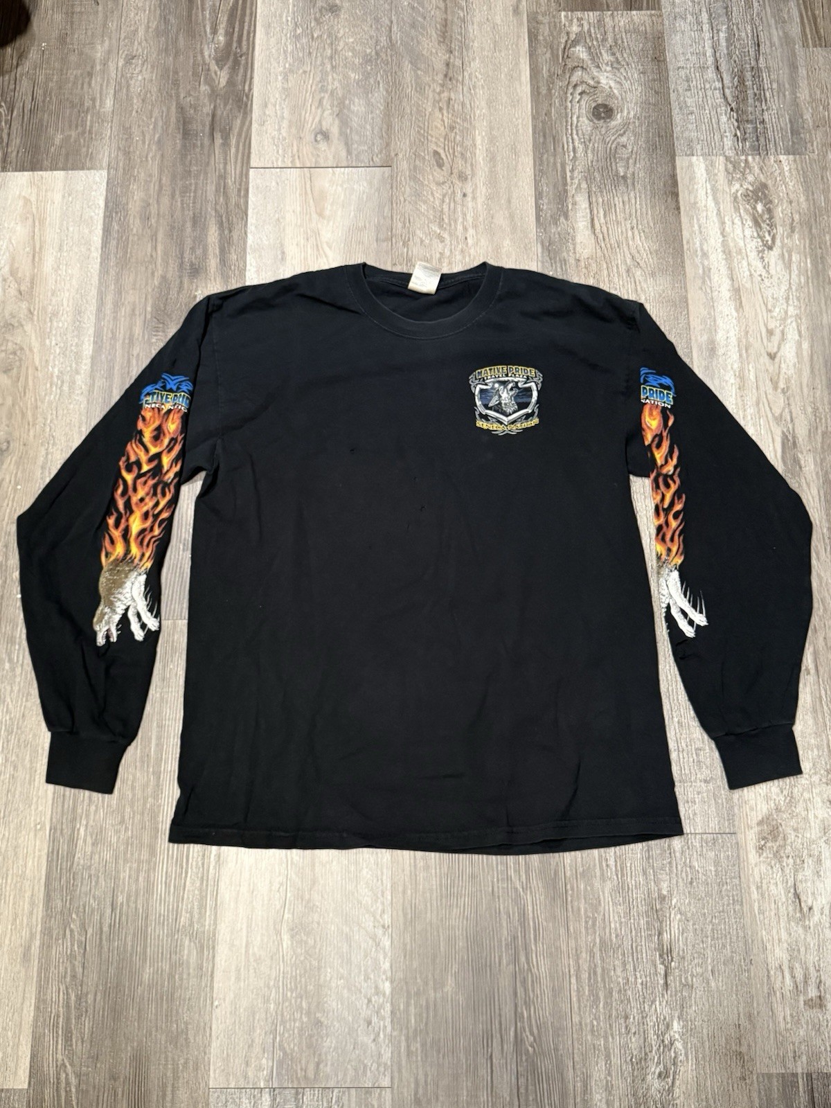 Native Pride Seneca Nation Wolf Flame Long Sleeve… - image 5