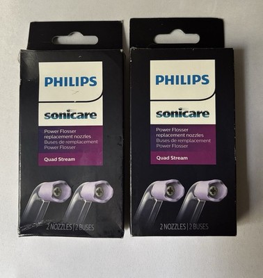 Philips Sonicare Power Flosser F3 Quad Stream Nozzles 2-Pack Lot of 2 HX3062 NIB