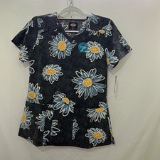 Dickies - Women s Scrub Top Size SMALL - Flowers Pattern - NWT