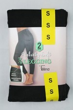 Felina Women's 2 Pack Velvety Soft 7/8 Leggings S High Waist and 4 Way Stretch