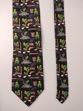 Vintage 90s Warner Bros. LOONEY TUNES Men's Marvin the Martian Neck Tie