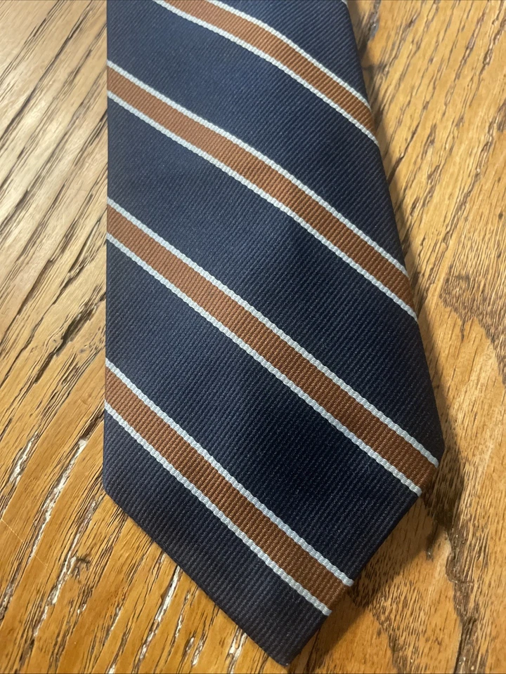 Винтажный галстук 60-е 70-е в полоску галстук сделано в США полиэстер удлиненный - Изображение 3 из 4
