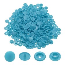 Resina T5 100pzs broches redondos brillantes sin costura (azul cian)