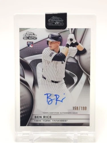 BEN RICE 2025 TOPPS CHROME BLACK ROOKIE REFRACTOR AUTO /199 #CBA-BR Q4920
