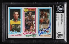BAS 1980 Topps John Johnson Walter Davis Tiny Archibald Nate BGS Authentic ow6