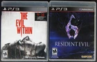 2 x PS3 GAMES "THE EVIL WITHIN" & "RESIDENT EVIL 6" PLAYSTATION SONY LOT HORROR