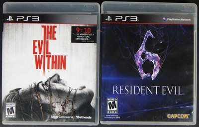2 x PS3 GAMES ''THE EVIL WITHIN'' & ''RESIDENT EVIL 6'' PLAYSTATION SONY LOT HORROR