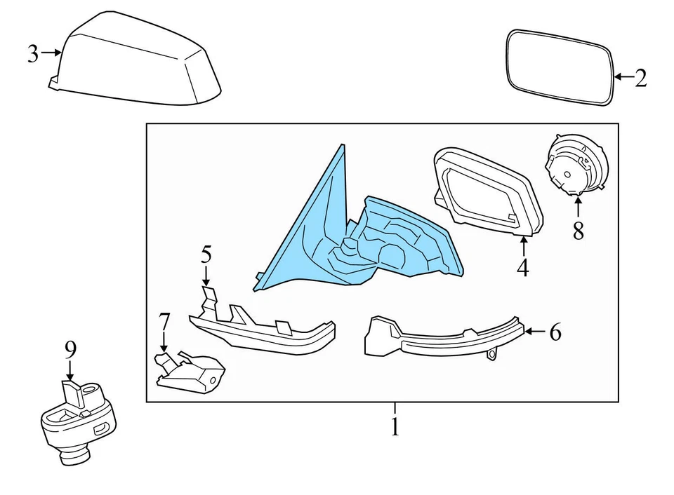 2013-2015 宝马 740LI XDRIVE - 左侧视图门镜 7308513 — 第 4/4 张图片