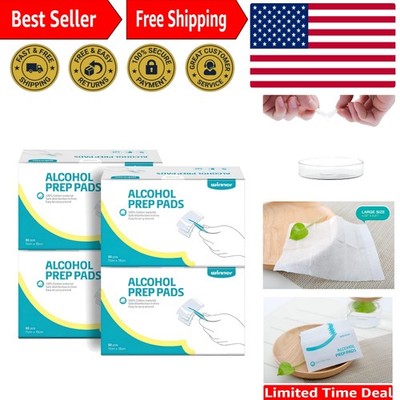 Gentle 4-Ply Alcohol Wipes - 200 Count Package, Large Size for Sensitive Skin