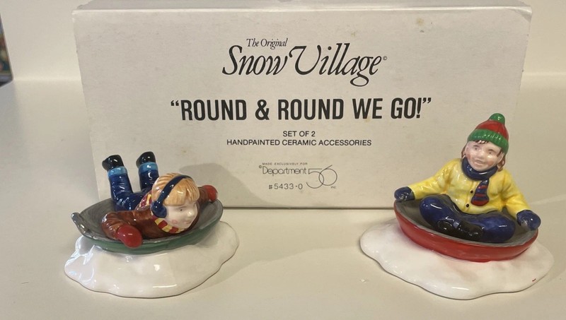 Dept. 56 Snow Village “”Round & Round We Go” #5433-0 Accessory / Set Of 2