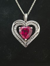 zales 8.0mm Heart-shaped lab ruby and white s...