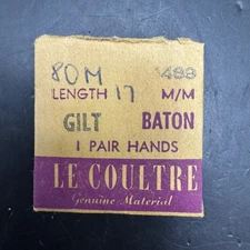 NEW Genuine Vintage LeCoultre Cal. 489 Gold Gilt Baton Hands 80M 17mm One Pair
