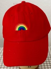 Red Baseball Cap / Hat Rainbow