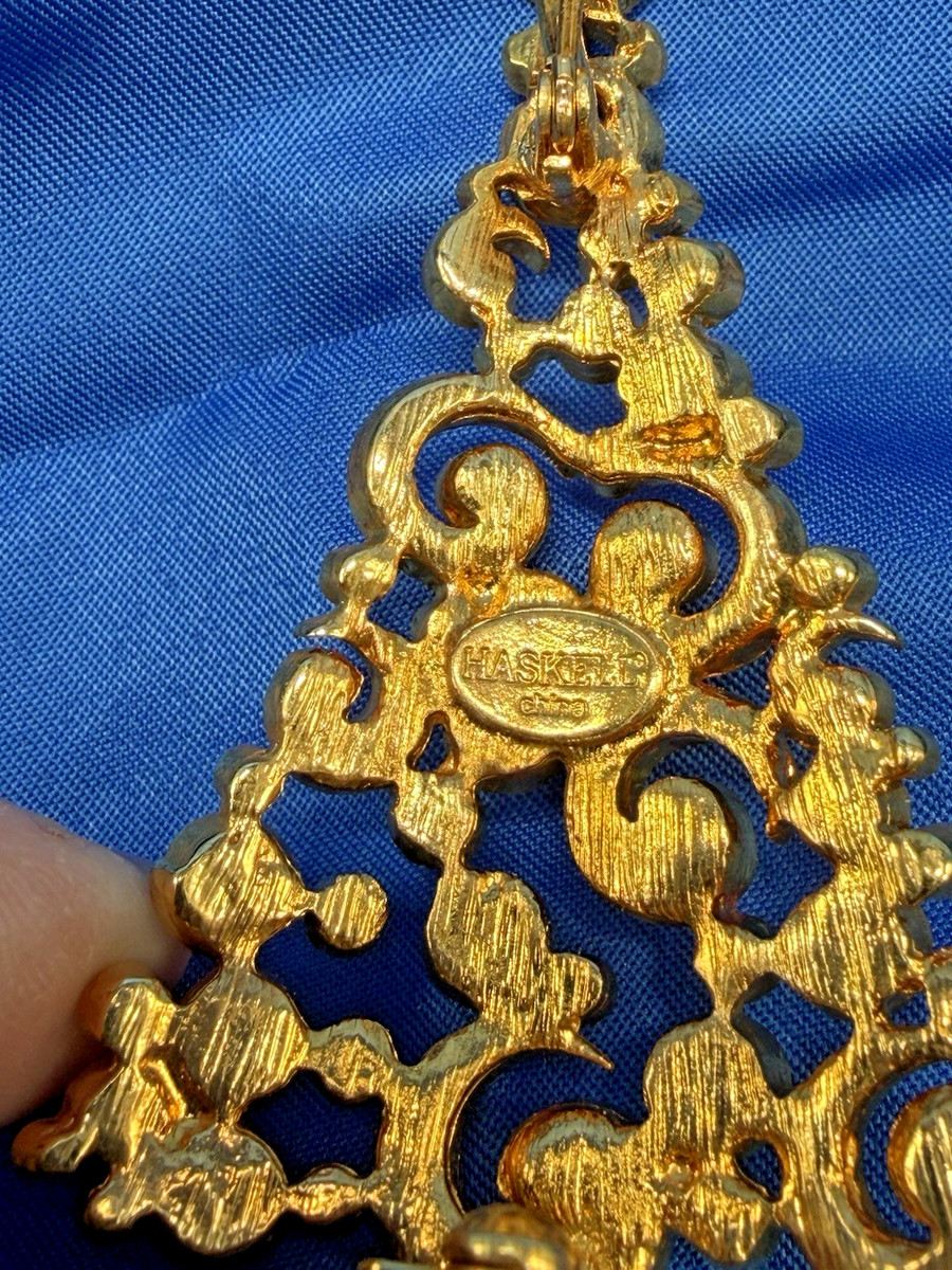 Rare Signed Haskell Christmas Tree Brooch View 5