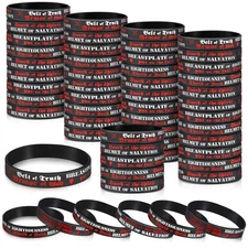 120 Pcs Armor of God Silicone Bracelets Ephesians 6:10-18 Bible Verse Wristband