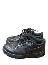 Nike Air Force One Kids Sneakers Black Low-Top Leather Sneakers Size 10C