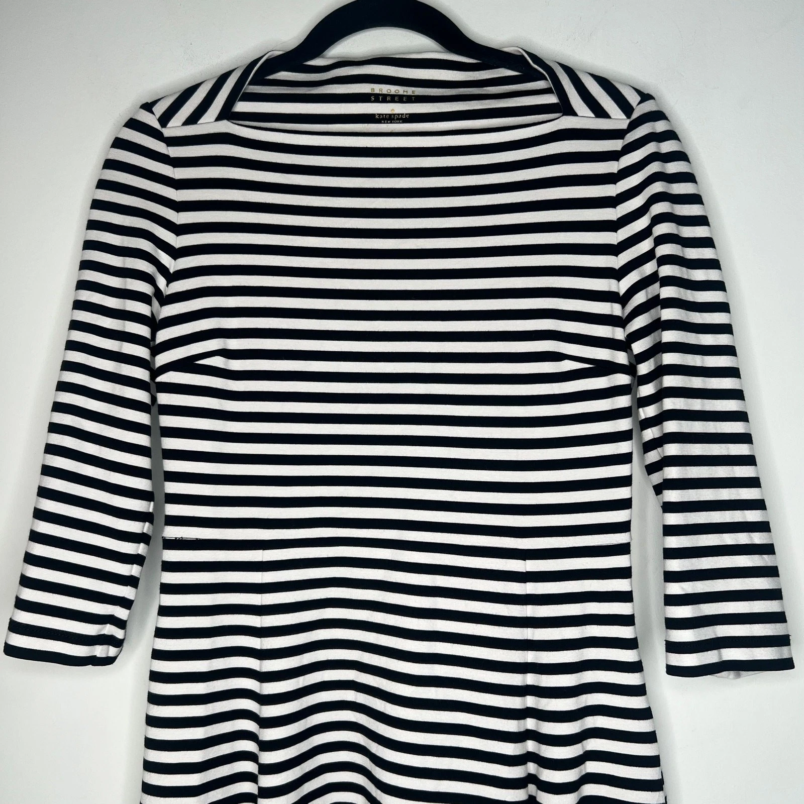 Mini abito Kate Spade Broome Street a righe bianco e nero taglia S