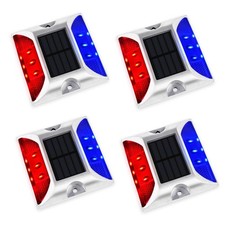 Solar Driveway Lights Outdoor, Bright Solar Dock Lights, LED Warning Light Re...