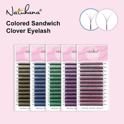NATUHANA Color W Form Wimpernverlängerung 3D Premade Volume Fan Lashes W Style