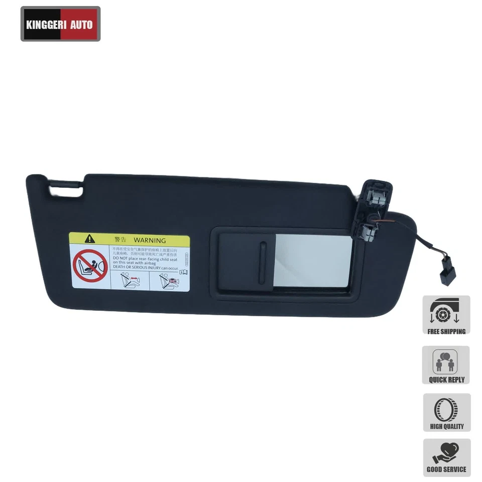 Passenger Side Sun Visor Panel For Volkswagen Jetta 2019 2020-2021 SE 1.4L Black Foto 3 de 4