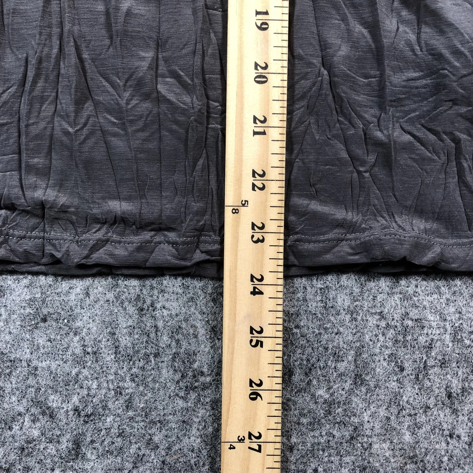 Topshop 衬衫女式小号灰色长袖透明纹理模拟领分层 — 第 4/4 张图片