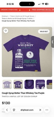 Authentic Purple  Awful Lot of Cough Syrup Tee Men s Better Than Whiskey  