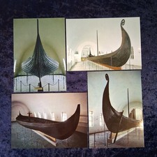 (4) 1980s Postcards From Viking Ship Museum Oslo Norway Oseberg Well Preserved