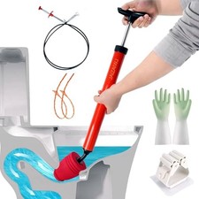 Toilet Plunger Bathroom Plunger, High Pressure Toilet Auger - Powerful Red