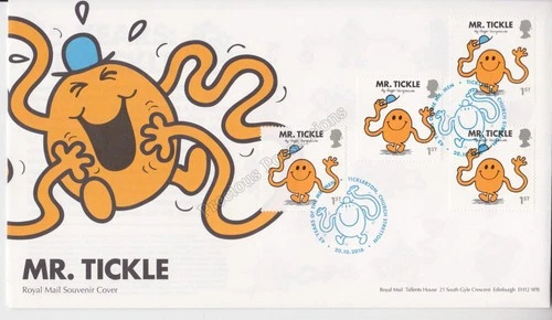 GB ROYAL MAIL FDC FIRST DAY COVER 2016 MR MEN MR TICKLE LTD EDITION SOUVENIR