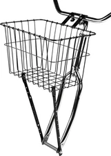 Wald 198 Front Bicycle Basket with Adjustable Steel Legs - Gloss Black, DIY