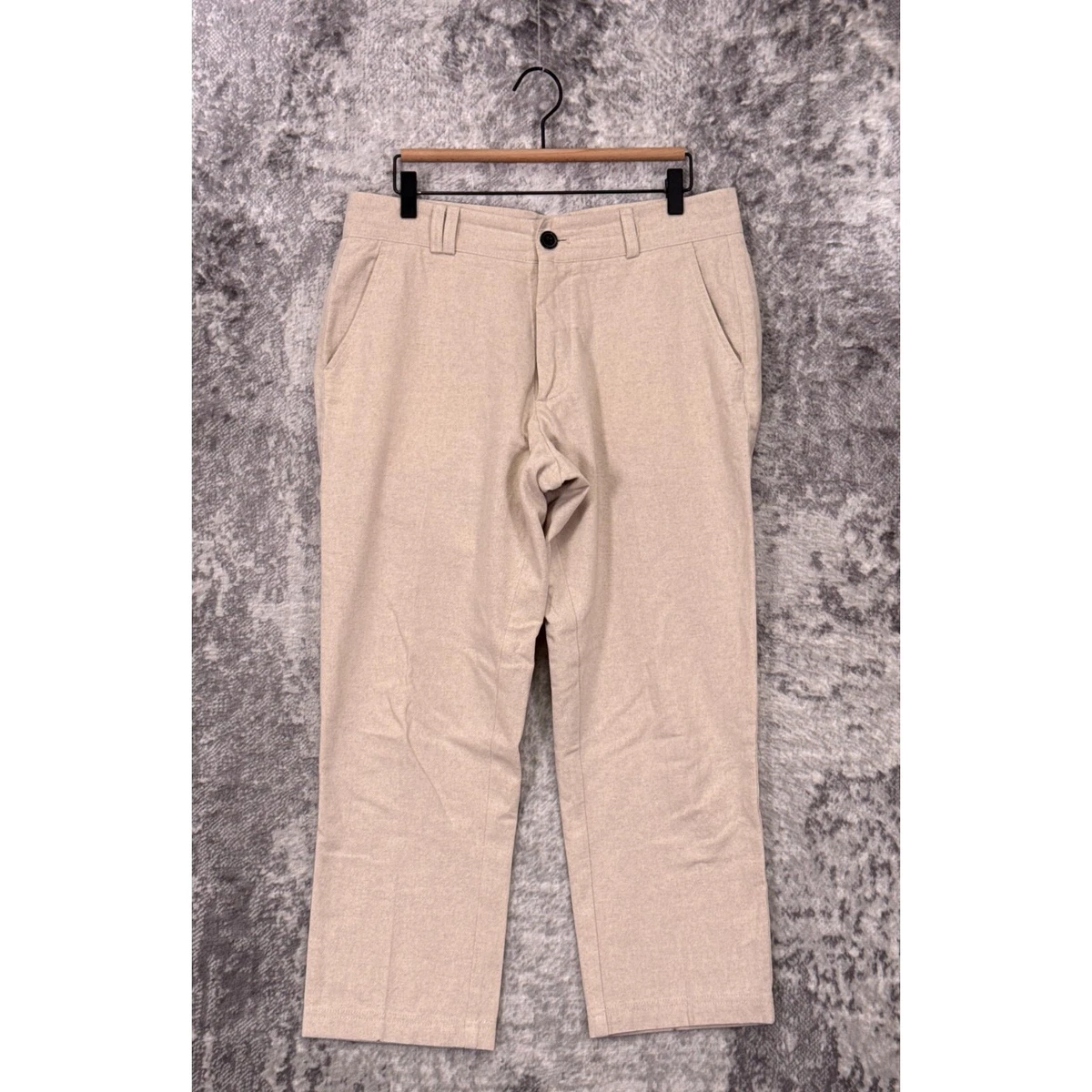 slim fit dress slacks Men's Casual Cropped Pants in Solid Black Grey Brown