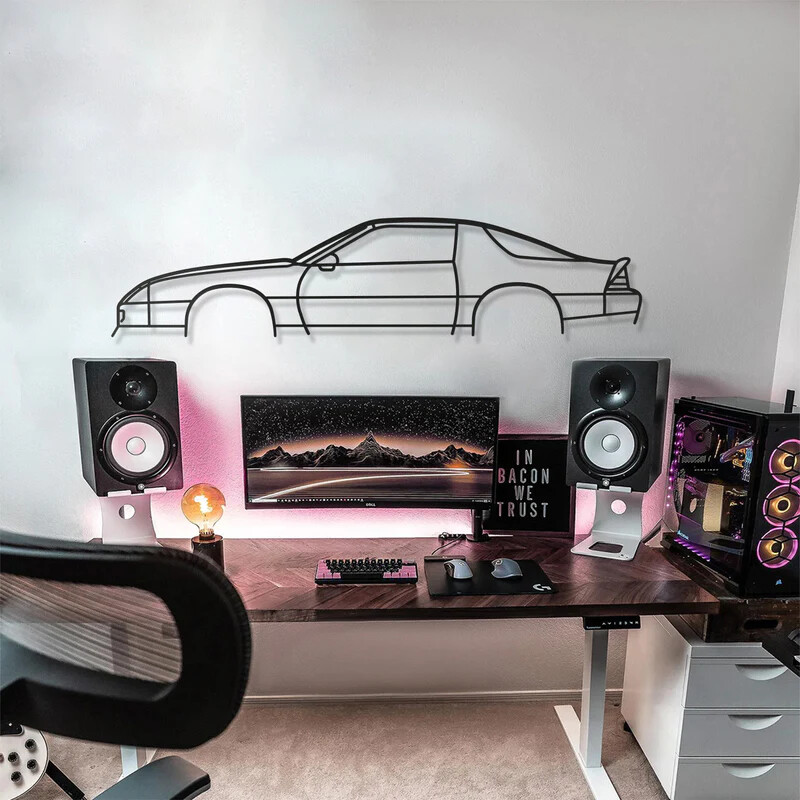 3D Acrylic Metal Wall Art USA 1987 Camaro Auto Silhouette Home Decor