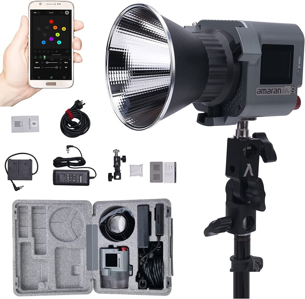 【kazukun】 Aputure Amaran COB 60x 65W Aputure Amaran COB 60x S 65W Bi-Color LED Video Light 2700k-6500K