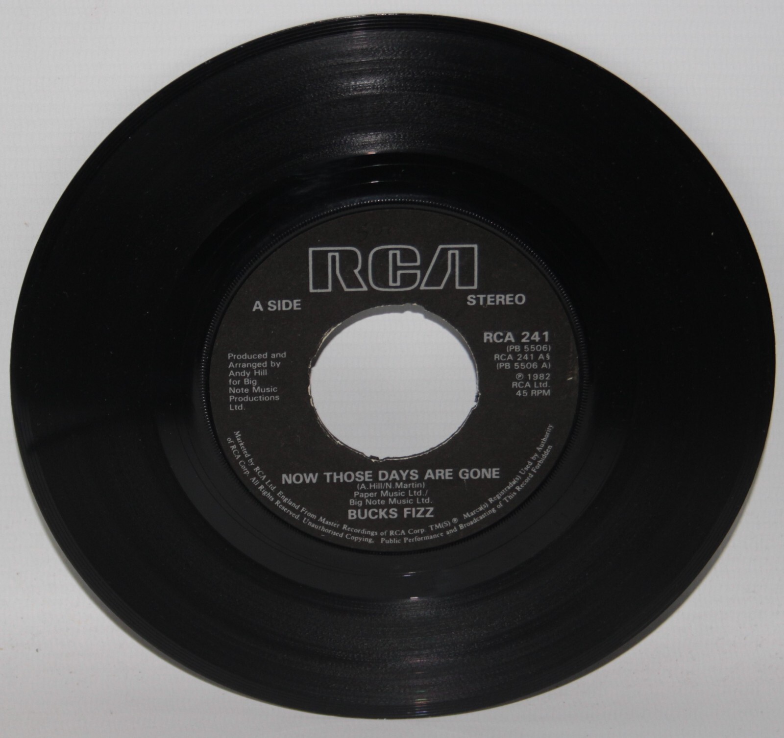 Bucks Fizz Now Those Days Are Gone 1982 Vinyl 7" Single RCA 241 eBay