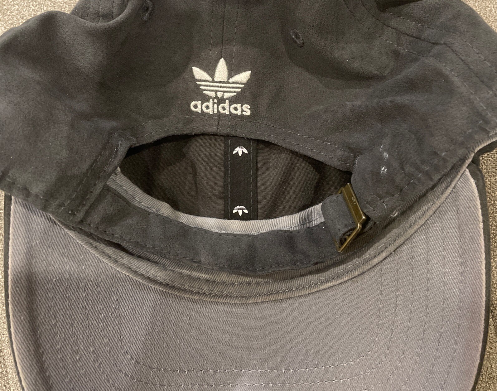 Adidas Hat Lot Relaxed Strapback Micro Suede Blac… - image 4