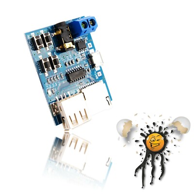 MP3 Mini Modul 3W TF Card Reader Kopfhörer Headphone USB A + Micro 4 Taster Keys