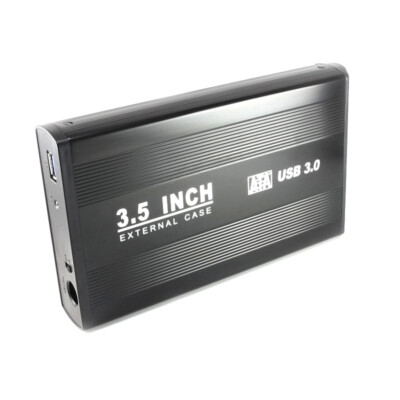 US 3.5 Inch In USB 3.0 SATA HDD Hard Drive Enclosure Case Aluminum BK