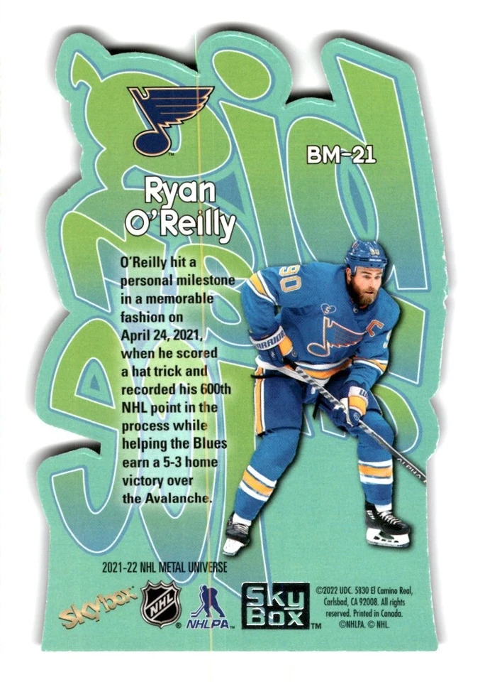 2021-22 Skybox Metal Universe Big Man on Ice Ryan O'Reilly #BM-21 St. Louis - Image 2 of 2