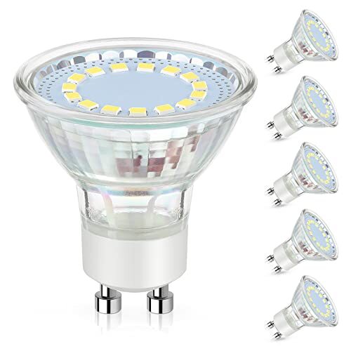GU10 LED Light Bulbs, 50 Watt Halogen Equivalent, Daylight White 5000K