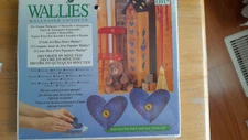 25 Folk Art Blue Hearts Wallies Wallpaper Cutouts New Pre-Pasted Washable 12917