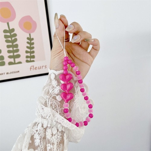 Rose Red Cellphone Lanyard Resin Phone Wrist Strap for Woman Girl - Zdjęcie 3 z 6
