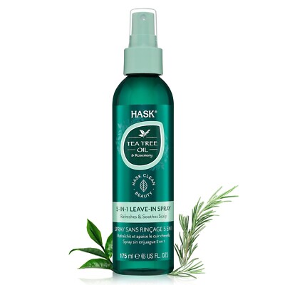 HASK Tea Tree Oil & Rosemary 5-In-1 Leave In Spray 175ml | Thermal Protection