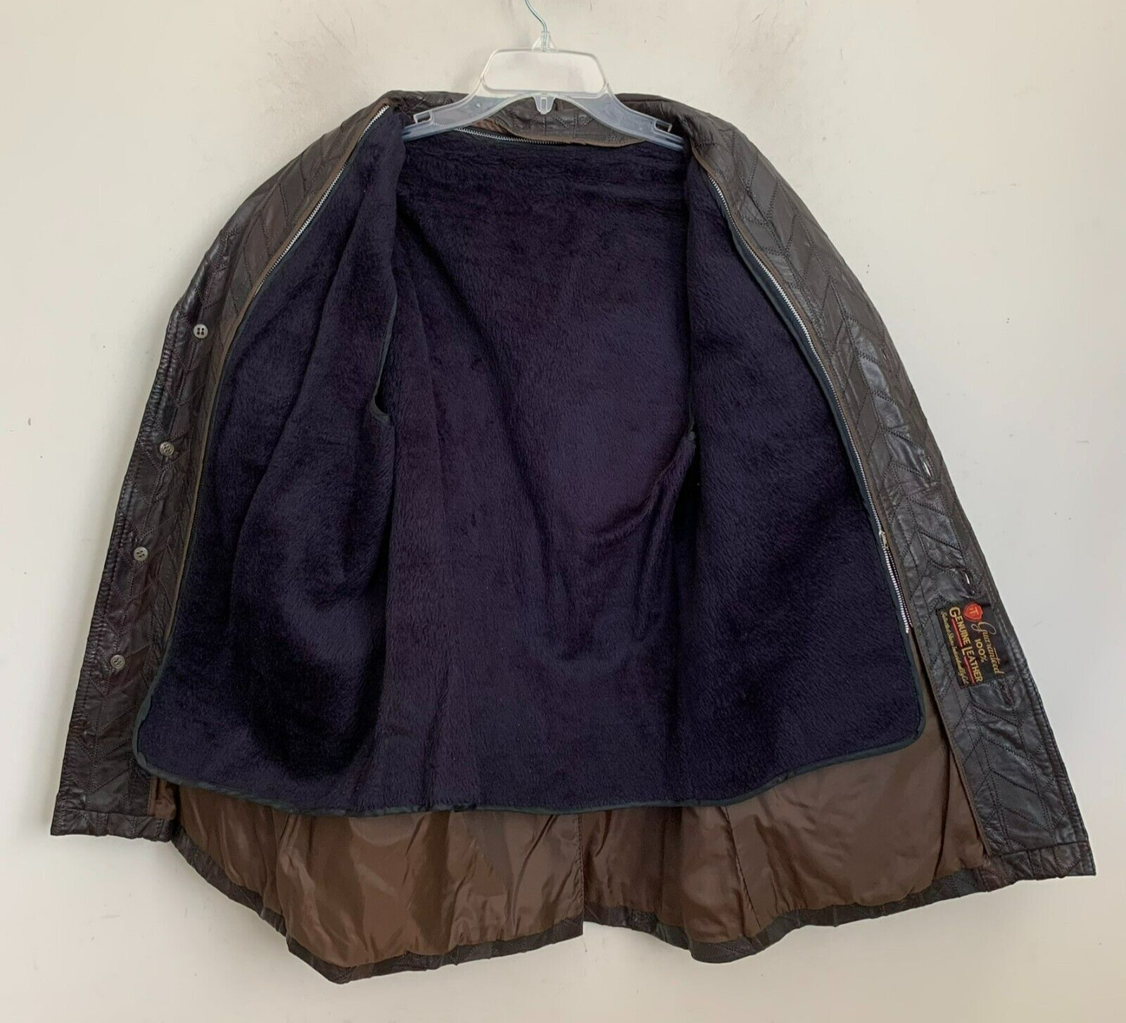 Unbranded Brown Leather Jacket Patch Design Pocke… - image 3