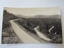 c1910 RPPC Switchback on the Redwood Highway Granite Pass Cresent City Del Norte