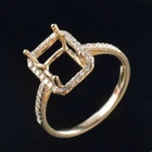 Emerald Cut 9x7MM Natural Diamond Women Semi Mount Ring Setting 14K Yellow Gold