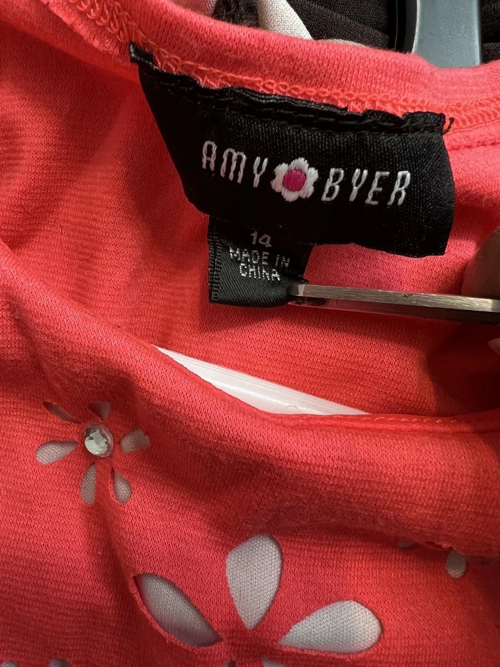 Amy Byer 女孩连衣裙 14 码珊瑚色 — 第 3/3 张图片