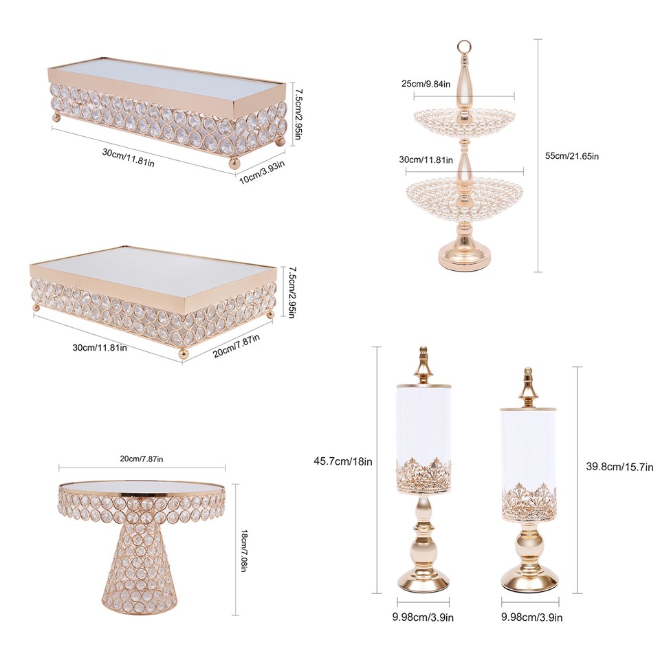 8 Pieces Round Wedding Cupcake Stands Desktop Dessert Display Plates eBay