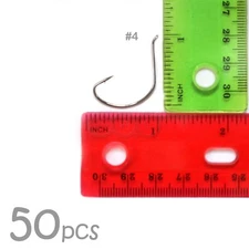 Set of 50 Fishing Kahle Hooks Size 4 Hollow point Wide Gap NEW Bait Fish Hook #4